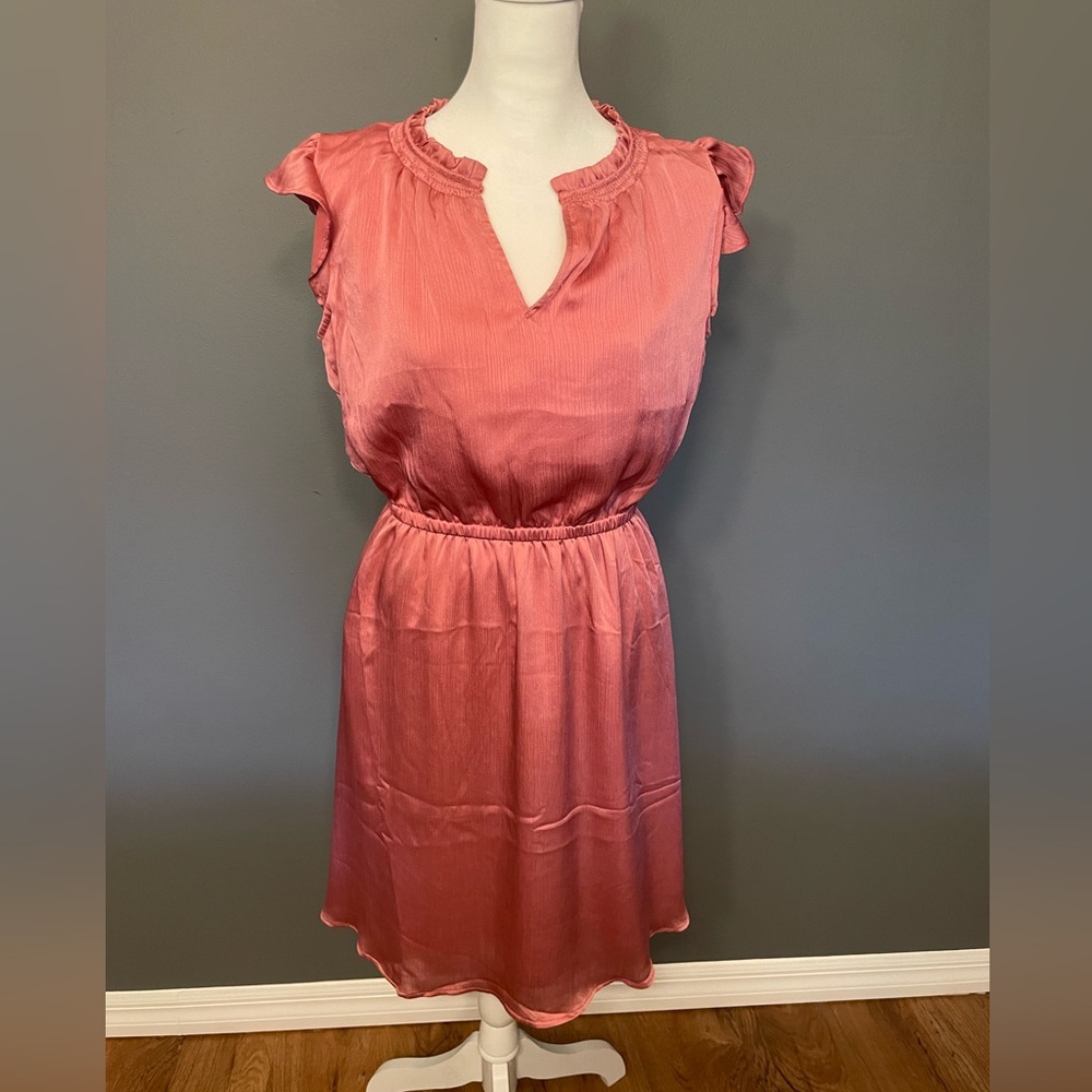Old Navy Mauve Dusty Rose Pink Ruffle Sleeve Dress - Size Small